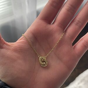 Interlocking Open Circle Pendant Necklace